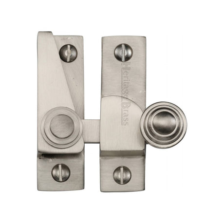 This is a image of a Heritage Brass - Sash Fastener Sat. Nickel Finish that is available to order from Trade Door Handles in Kendal