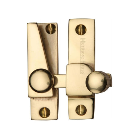 This is an image of a Heritage Brass - Sash Fastener Polished Brass Finish, v1105-pb that is available to order from Trade Door Handles in Kendal.