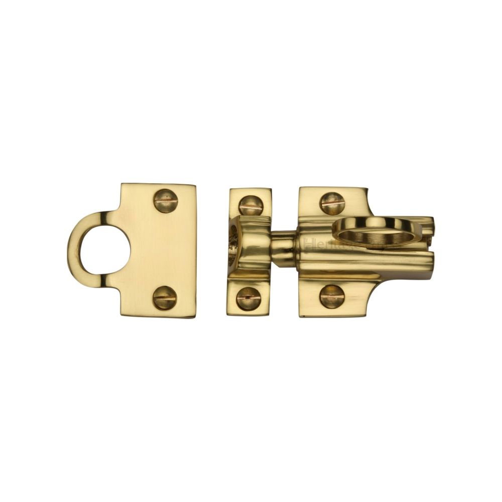 High quality image of Heritage Brass - Fanlight Catch Polished Brass Finish | Sku. v1117-pb | Trade Door Handles, Kendal.