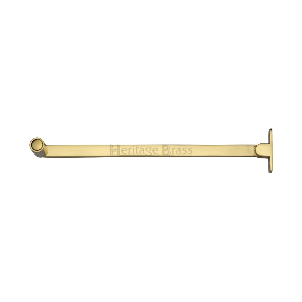 This is an image of a Heritage Brass - Roller Arm Stay 254mm Polished Brass Finish, v1119-10-pb that is available to order from Trade Door Handles in Kendal.