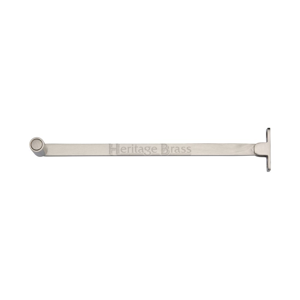 This is an image of a Heritage Brass - Roller Arm Stay 254mm Satin Nickel Finish, v1119-10-sn that is available to order from Trade Door Handles in Kendal.