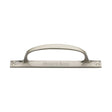 This is an image of a Heritage Brass - Pull Handle on Plate Satin Nickel Finish, v1142-sn that is available to order from Trade Door Handles in Kendal.