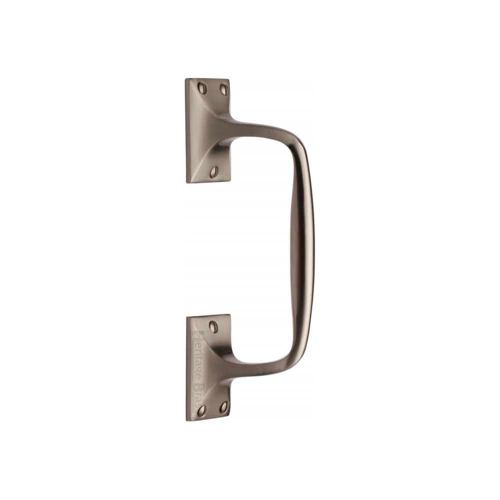 This is an image of a Heritage Brass - Door Pull Handle Cranked Design 8" Satin Nickel Finish, v1150-202-sn that is available to order from Trade Door Handles in Kendal.