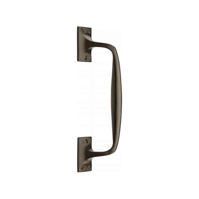 This is an image of a Heritage Brass - Door Pull Handle Cranked Design 10" Matt Bronze Finish, v1150-253-mb that is available to order from Trade Door Handles in Kendal.