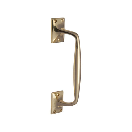 This is an image of a Heritage Brass - Door Pull Handle Cranked Design 10" Polished Brass Finish, v1150-253-pb that is available to order from Trade Door Handles in Kendal.