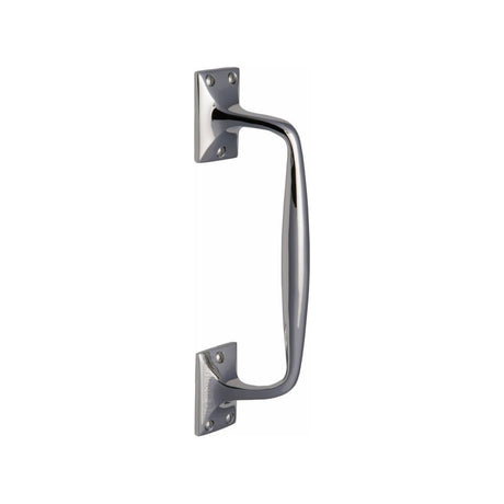 This is an image of a Heritage Brass - Door Pull Handle Cranked Design 10" Polished Chrome Finish, v1150-253-pc that is available to order from Trade Door Handles in Kendal.