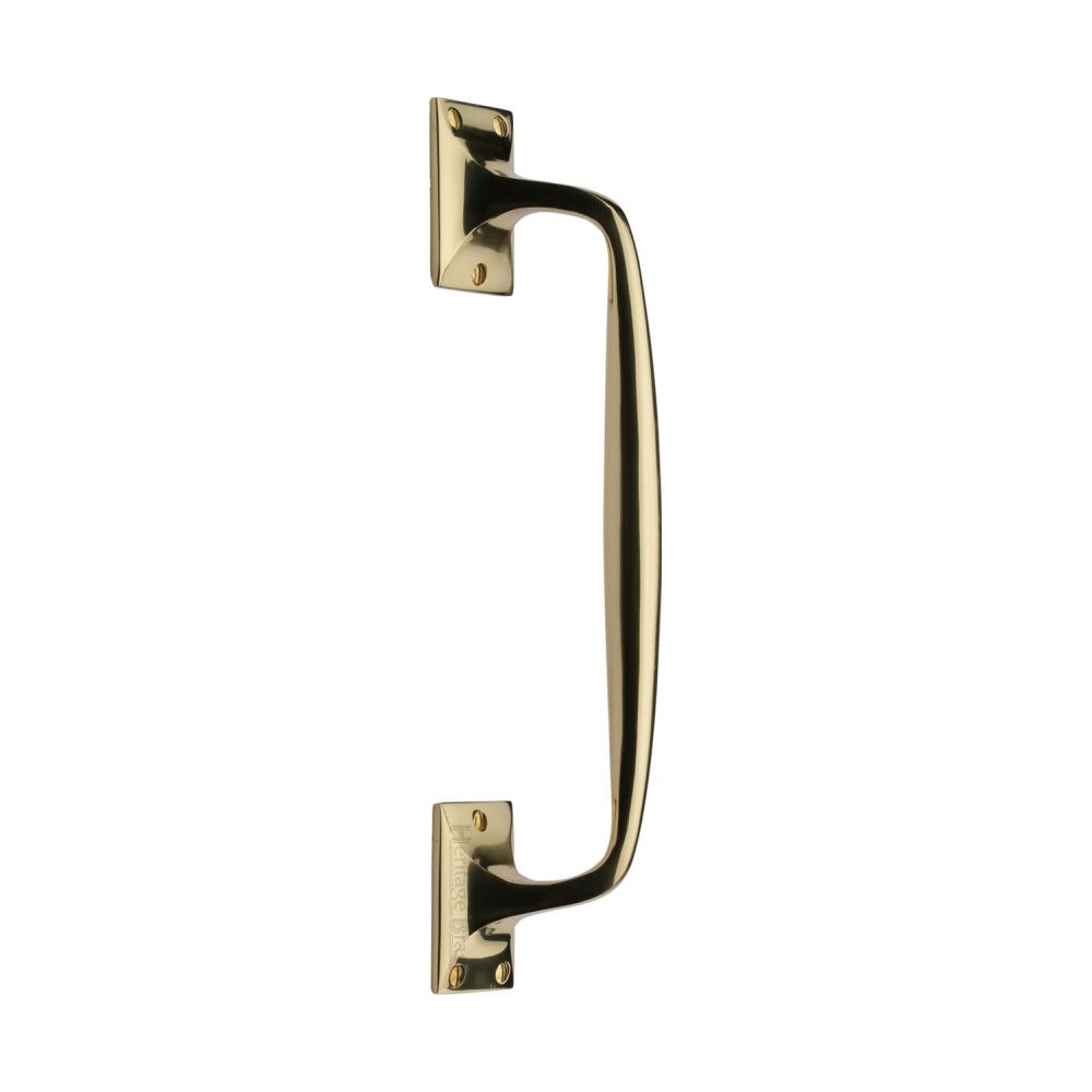 This is an image of a Heritage Brass - Door Pull Handle Cranked Design 12" Polished Brass Finish, v1150-310-pb that is available to order from Trade Door Handles in Kendal.