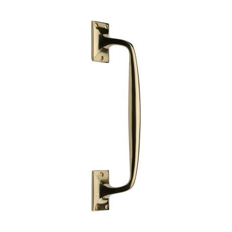 This is an image of a Heritage Brass - Door Pull Handle Cranked Design 12" Polished Brass Finish, v1150-310-pb that is available to order from Trade Door Handles in Kendal.