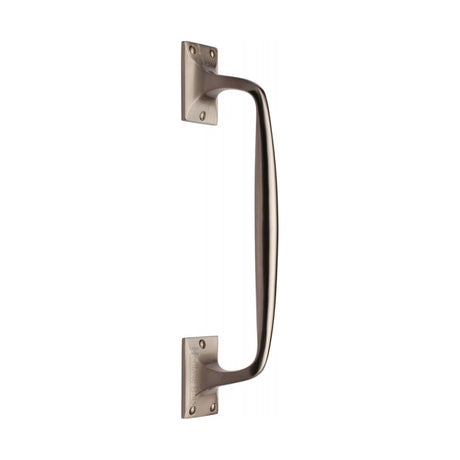 This is an image of a Heritage Brass - Door Pull Handle Cranked Design 12" Satin Nickel Finish, v1150-310-sn that is available to order from Trade Door Handles in Kendal.