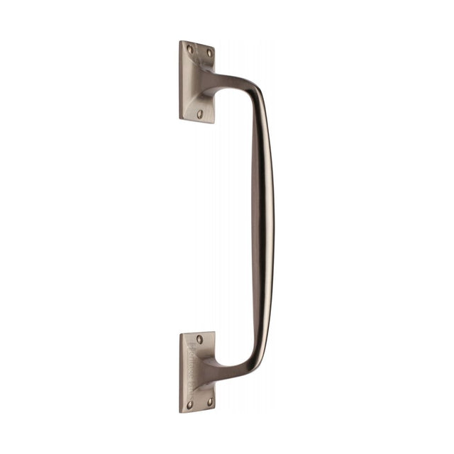 This is an image of a Heritage Brass - Door Pull Handle Cranked Design 12" Satin Nickel Finish, v1150-310-sn that is available to order from Trade Door Handles in Kendal.