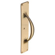 This is an image of a Heritage Brass - Door Pull Handle on Plate Satin Brass Finish, v1155-sb that is available to order from Trade Door Handles in Kendal.