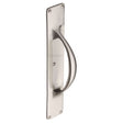 This is an image of a Heritage Brass - Door Pull Handle on Plate Satin Nickel Finish, v1155-sn that is available to order from Trade Door Handles in Kendal.