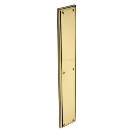 This is an image of a Heritage Brass - Fingerplate 462 x 76mm - Polished Brass Finish, v1166-pb that is available to order from Trade Door Handles in Kendal.