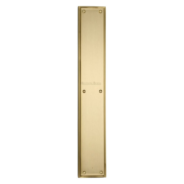 This is an image of a Heritage Brass - Fingerplate 462 x 76mm - Satin Brass Finish, v1166-sb that is available to order from Trade Door Handles in Kendal.