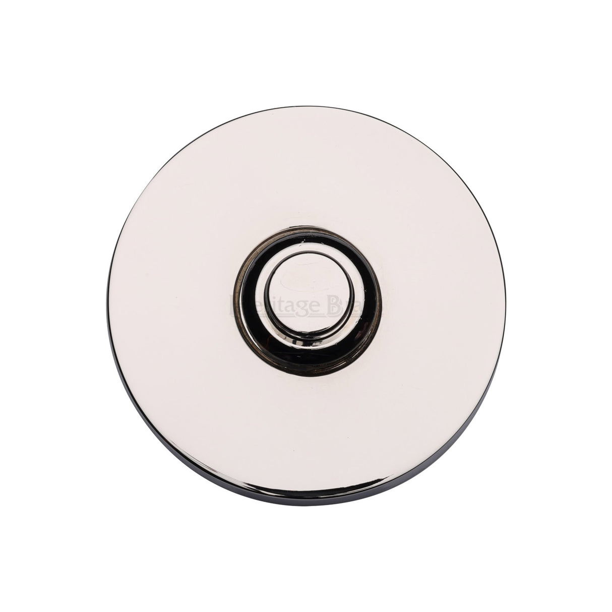 This is an image of a Heritage Brass - Round Bell Push Polished Nickel finish, v1184-pnf that is available to order from Trade Door Handles in Kendal.