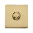 This is an image of a Heritage Brass - Square Bell Push Satin Brass finish, v1188-sb that is available to order from Trade Door Handles in Kendal.