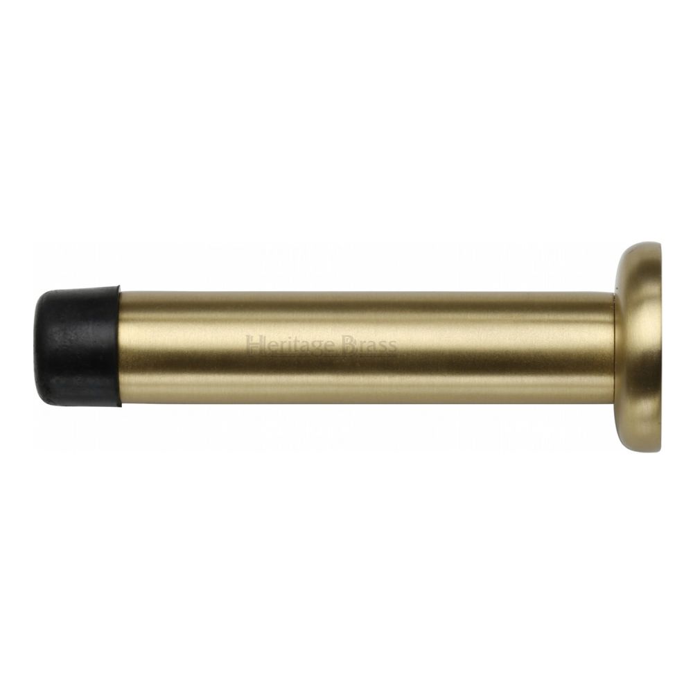 This is an image of a Heritage Brass - Projection Door Stop 3" Satin Brass Finish, v1192-76-sb that is available to order from Trade Door Handles in Kendal.