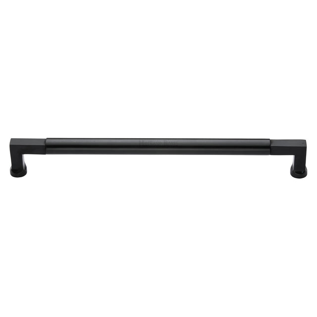 This is an image of a Heritage Brass - Door Pull Handle Bauhaus Design 483mm Matt Black Finish, v1312-483-bkmt that is available to order from Trade Door Handles in Kendal.