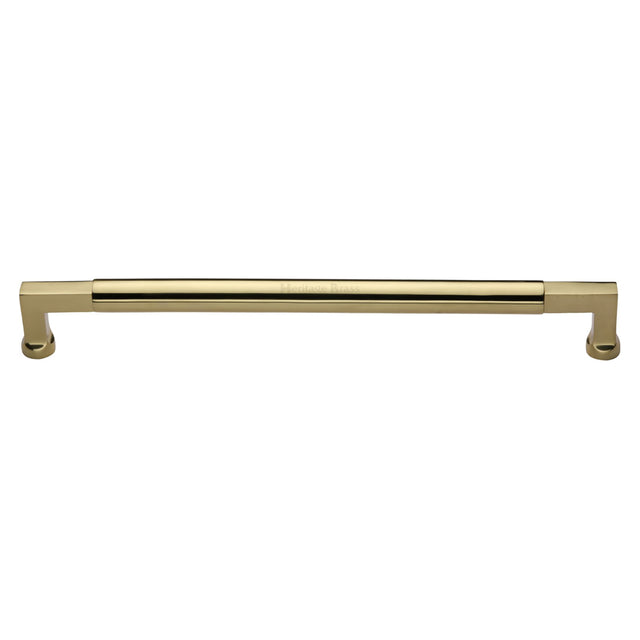 This is an image of a Heritage Brass - Door Pull Handle Bauhaus Design 483mm Polished Brass Finish, v1312-483-pb that is available to order from Trade Door Handles in Kendal.