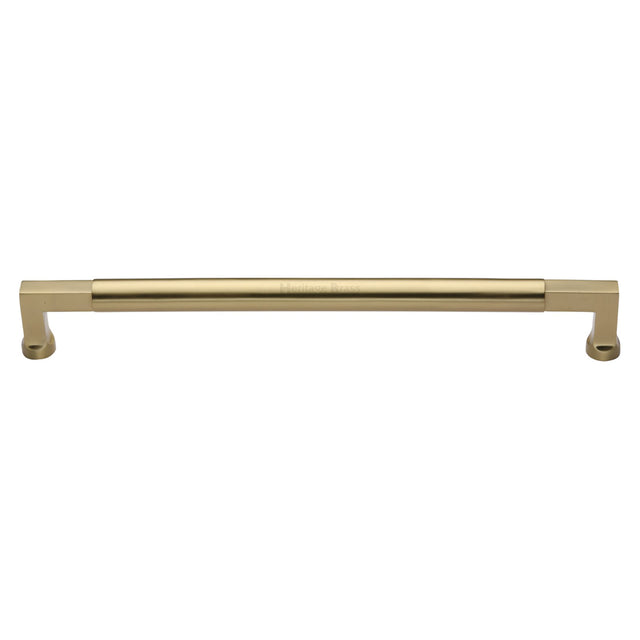 This is an image of a Heritage Brass - Door Pull Handle Bauhaus Design 483mm Satin Brass Finish, v1312-483-sb that is available to order from Trade Door Handles in Kendal.