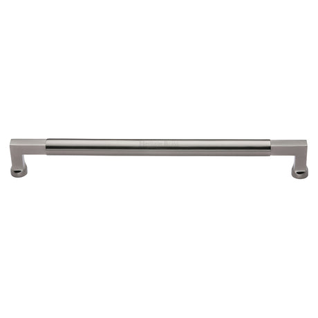 This is an image of a Heritage Brass - Door Pull Handle Bauhaus Design 483mm Satin Nickel Finish, v1312-483-sn that is available to order from Trade Door Handles in Kendal.