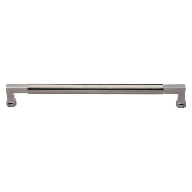 This is an image of a Heritage Brass - Door Pull Handle Bauhaus Design 483mm Satin Nickel Finish, v1312-483-sn that is available to order from Trade Door Handles in Kendal.