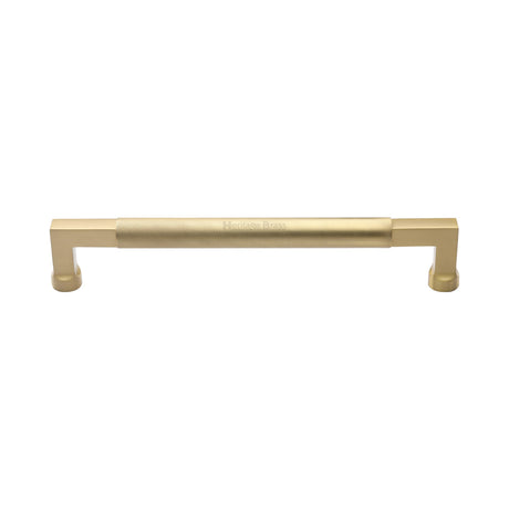 This is an image of a Heritage Brass - Door Pull Handle Bar Design 330mm Satin Brass Finish, v1315-330-sb that is available to order from Trade Door Handles in Kendal.