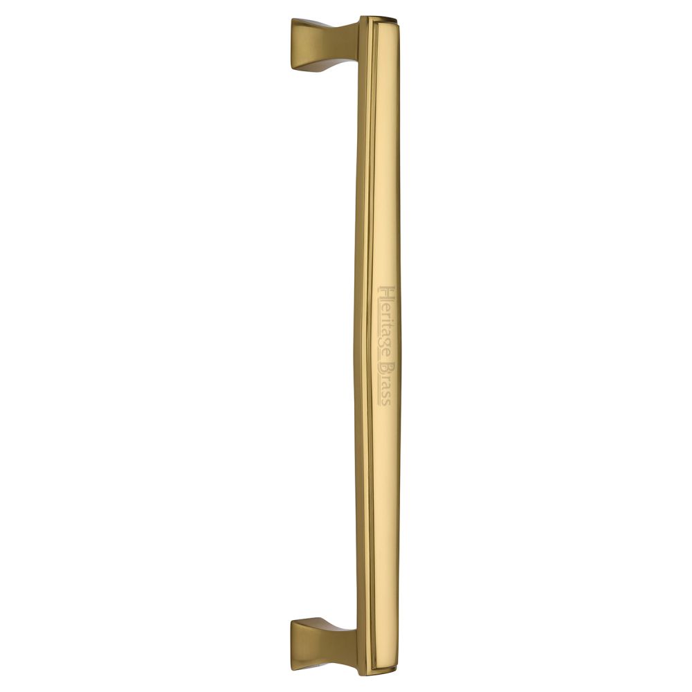 This is an image of a Heritage Brass - Door Pull Handle Deco Design 305mm Polished Brass Finish, v1334-305-pb that is available to order from Trade Door Handles in Kendal.