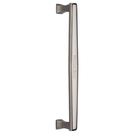 This is an image of a Heritage Brass - Door Pull Handle Deco Design 305mm Polished Nickel Finish, v1334-305-pnf that is available to order from Trade Door Handles in Kendal.