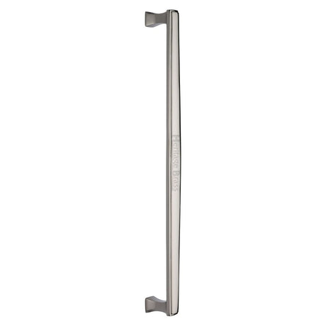 This is an image of a Heritage Brass - Door Pull Handle Deco Design 457mm Polished Nickel Finish, v1334-457-pnf that is available to order from Trade Door Handles in Kendal.