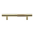 This is an image of a Heritage Brass - Door Pull Handle Bar Knurled Design 305mm Polished Brass Finish, v1365-305-pb that is available to order from Trade Door Handles in Kendal.