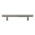 This is an image of a Heritage Brass - Door Pull Handle Bar Knurled Design 305mm Satin Nickel Finish, v1365-305-sn that is available to order from Trade Door Handles in Kendal.