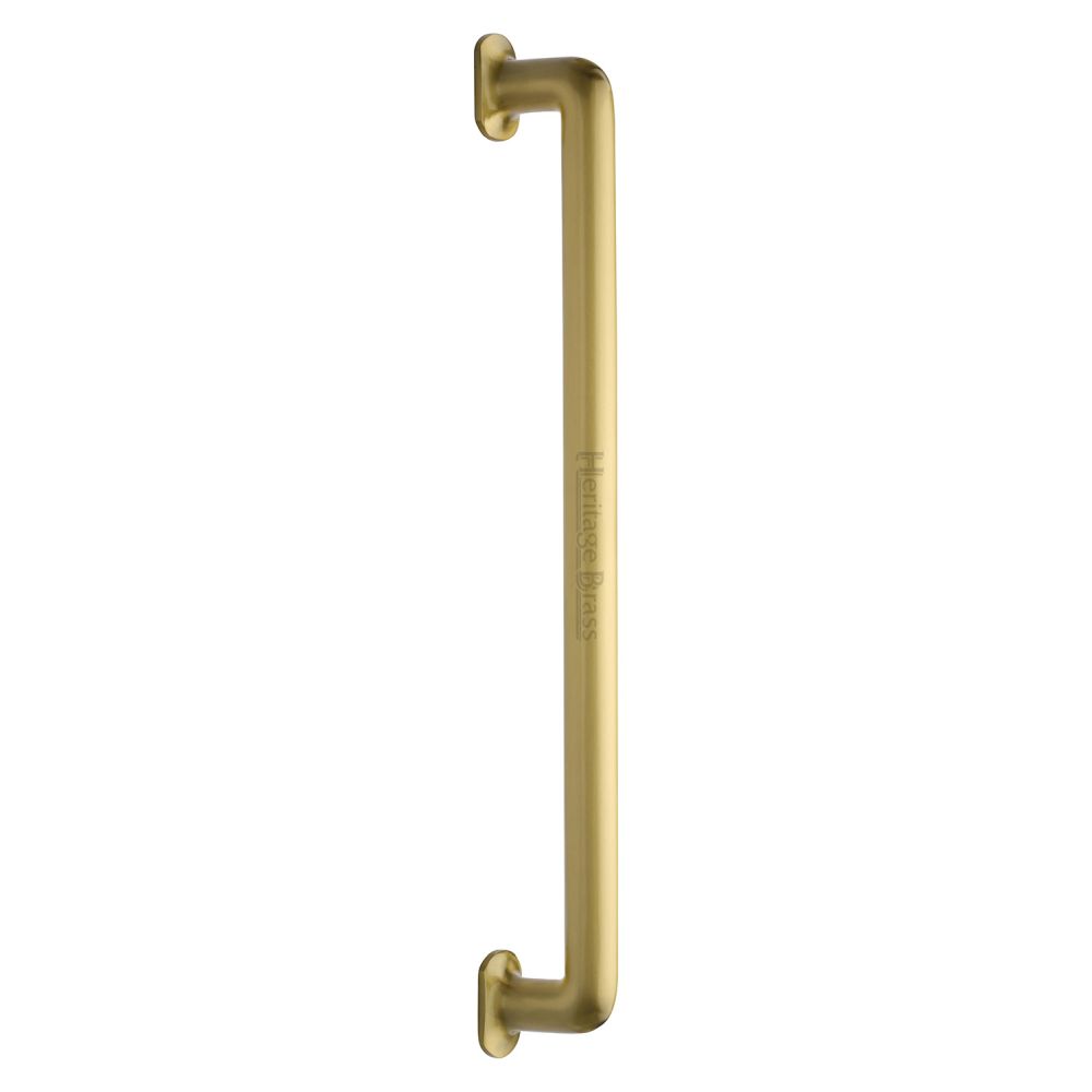 This is an image of a Heritage Brass - Door Pull Handle Traditional Design 482mm Satin Brass Finish, v1376-482-sb that is available to order from Trade Door Handles in Kendal.