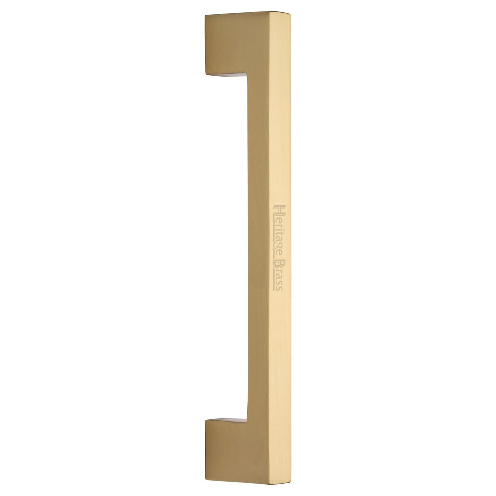 This is an image of a Heritage Brass - Door Pull Handle Urban Design 305mm Satin Brass Finish, v1390-305-sb that is available to order from Trade Door Handles in Kendal.