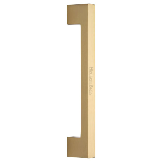 This is an image of a Heritage Brass - Door Pull Handle Urban Design 305mm Satin Brass Finish, v1390-305-sb that is available to order from Trade Door Handles in Kendal.