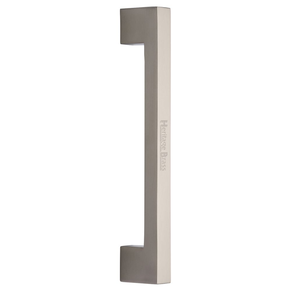 This is an image of a Heritage Brass - Door Pull Handle Urban Design 305mm Satin Nickel Finish, v1390-305-sn that is available to order from Trade Door Handles in Kendal.