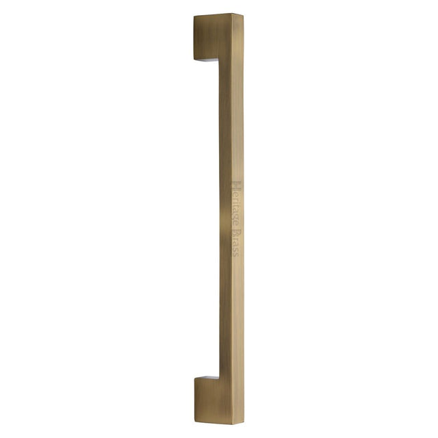 This is an image of a Heritage Brass - Door Pull Handle Urban Design 457mm Antique Brass Finish, v1390-457-at that is available to order from Trade Door Handles in Kendal.