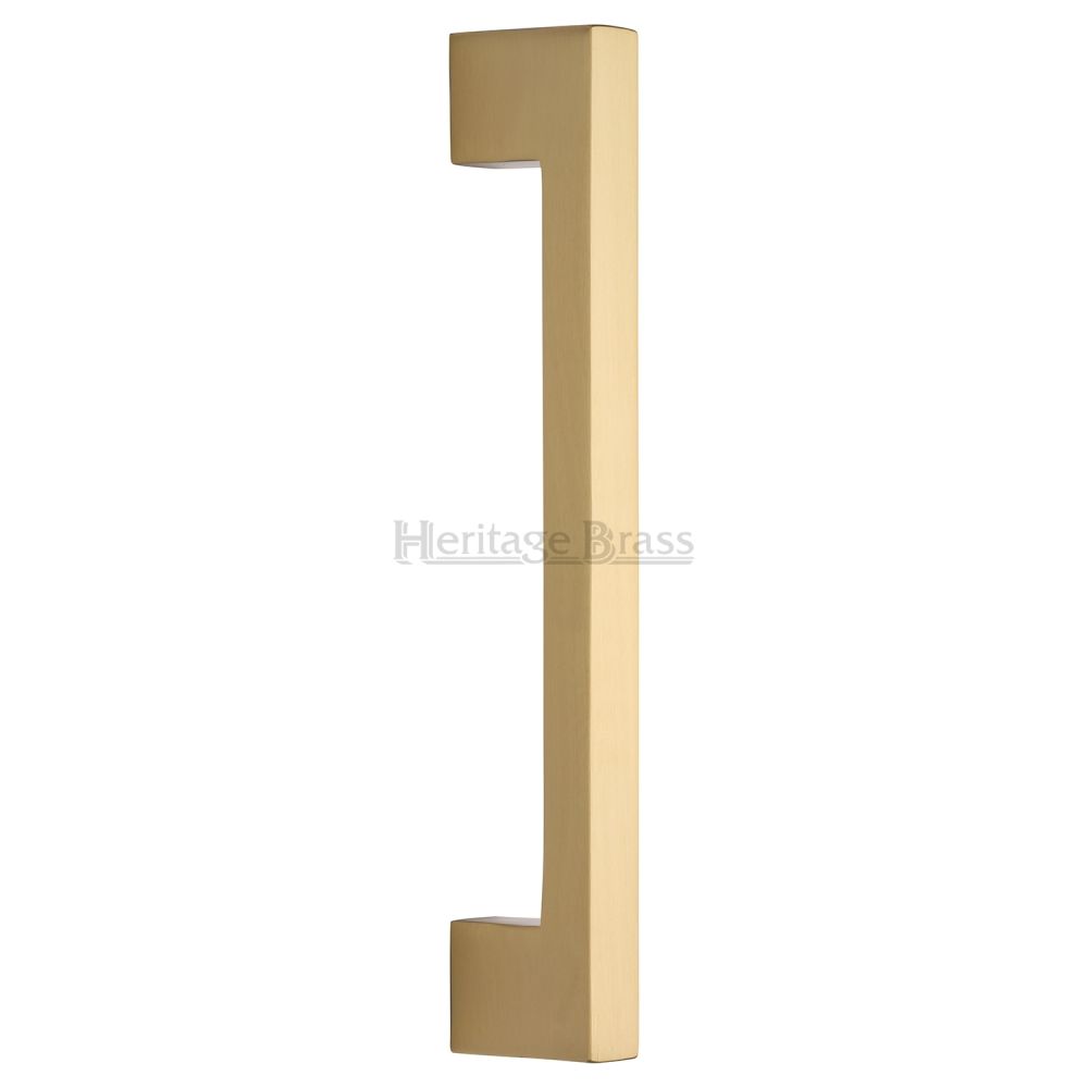 This is an image of a Heritage Brass - Door Pull Handle Urban Design 457mm Satin Brass Finish, v1390-457-sb that is available to order from Trade Door Handles in Kendal.