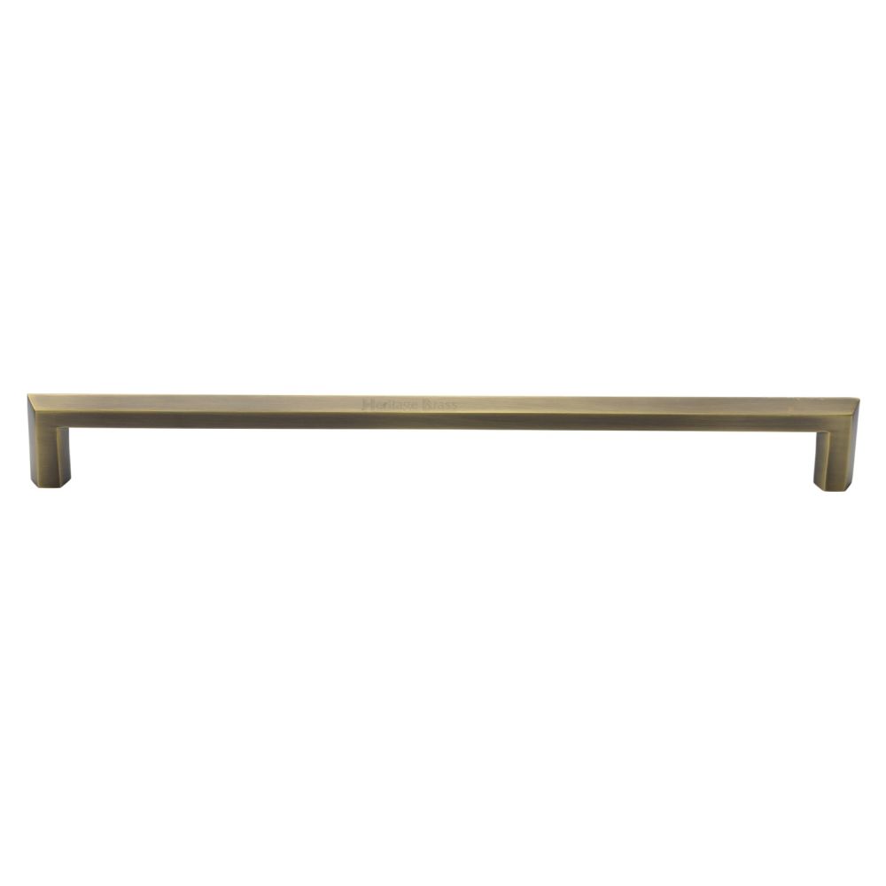 This is an image of a Heritage Brass - Door Pull Handle Hexagonal Design 480mm Antique Brass Finish, v1473-480-at that is available to order from Trade Door Handles in Kendal.