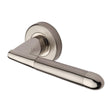 This is an image of a Heritage Brass - Door Handle Lever Latch on Round Rose Turin Design Mercury finish, v1850-mc that is available to order from Trade Door Handles in Kendal.