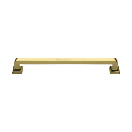 This is an image of a Heritage Brass - Door Pull Handle Square Vintage Design 338mm Polished Brass Finish, v1964-338-pb that is available to order from Trade Door Handles in Kendal.