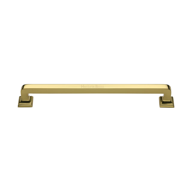 This is an image of a Heritage Brass - Door Pull Handle Square Vintage Design 338mm Polished Brass Finish, v1964-338-pb that is available to order from Trade Door Handles in Kendal.