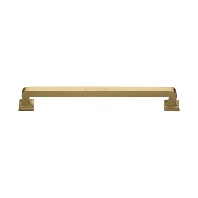 This is an image of a Heritage Brass - Door Pull Handle Square Vintage Design 338mm Satin Brass Finish, v1964-338-sb that is available to order from Trade Door Handles in Kendal.