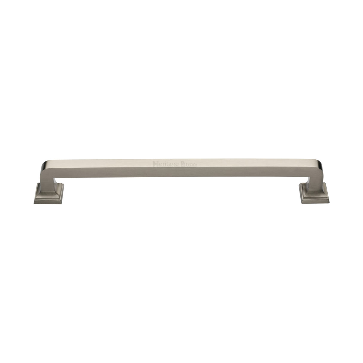 This is an image of a Heritage Brass - Door Pull Handle Square Vintage Design 338mm Satin Nickel Finish, v1964-338-sn that is available to order from Trade Door Handles in Kendal.