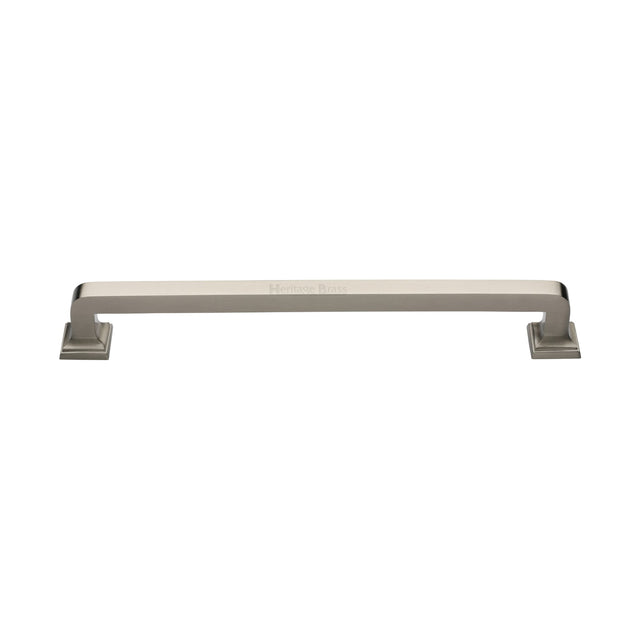 This is an image of a Heritage Brass - Door Pull Handle Square Vintage Design 338mm Satin Nickel Finish, v1964-338-sn that is available to order from Trade Door Handles in Kendal.