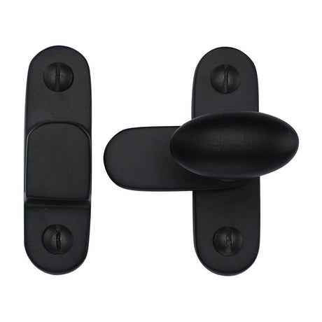 This is an image of a Heritage Brass - Showcase Fastener Matt Black Finish, v1970-bkmt that is available to order from Trade Door Handles in Kendal.