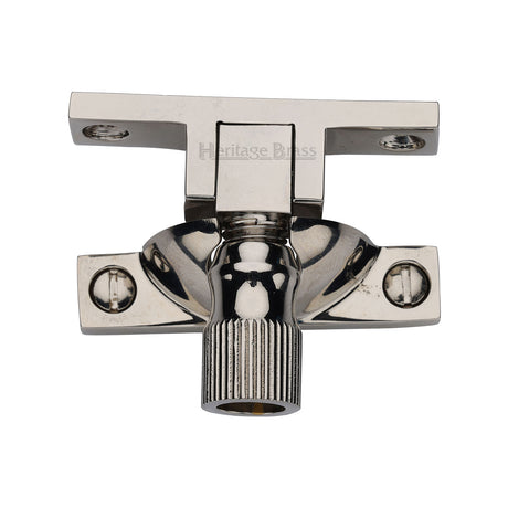 This is an image of a Heritage Brass - Narrow Brighton Sash Fastener Polished Nickel finish, v2054-pnf that is available to order from Trade Door Handles in Kendal.