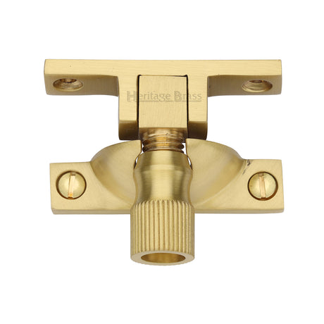This is an image of a Heritage Brass - Narrow Brighton Sash Fastener Satin Brass finish, v2054-sb that is available to order from Trade Door Handles in Kendal.