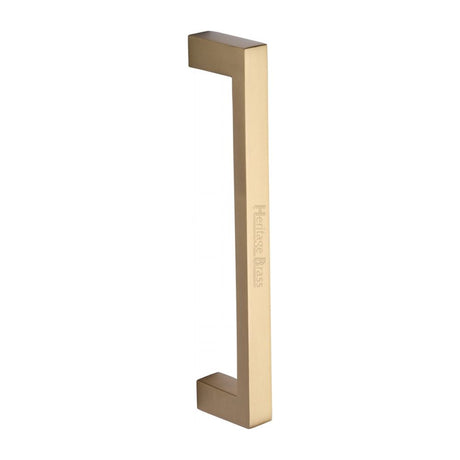 This is an image of a Heritage Brass - Door Pull Handle Satin Brass Finish, v2056-sb that is available to order from Trade Door Handles in Kendal.