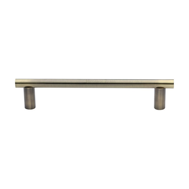 This is an image of a Heritage Brass - Door Pull Handle 19mm Round Bar Design 336mm Antique Brass Finish, v2059-336-at that is available to order from Trade Door Handles in Kendal.